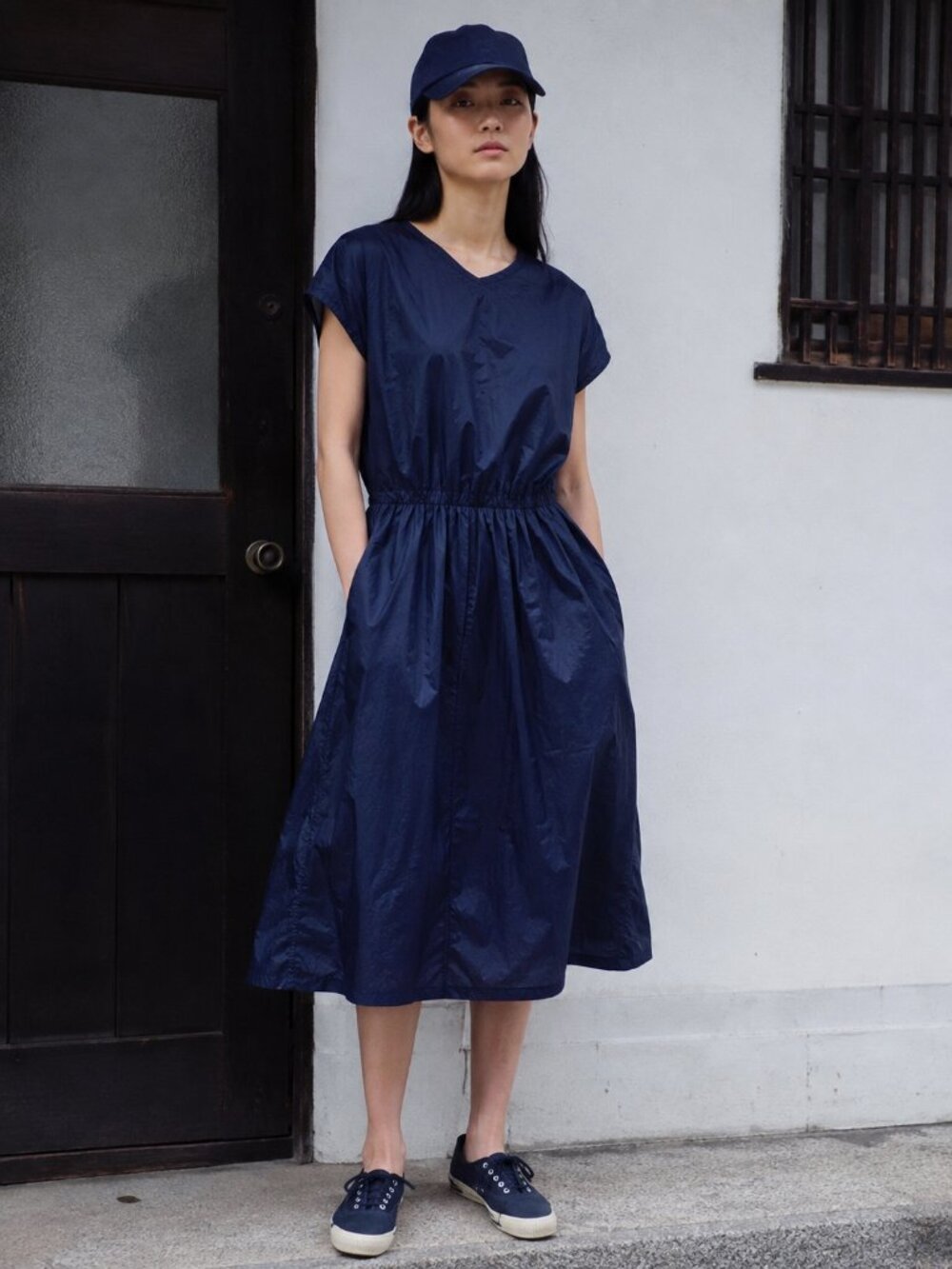 Blue Blue Japan Nylon Indigo Dyed Dress